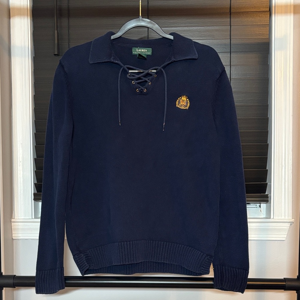 Lauren Ralph Lauren Navy Sweater with Crest